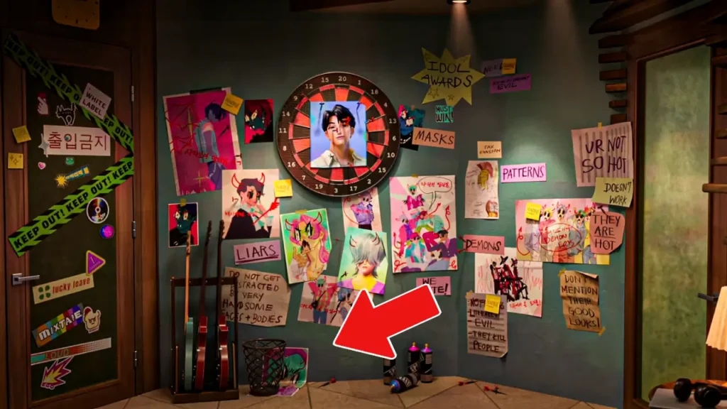 Quarto das Huntrix no filme As Guerreiras do K-pop